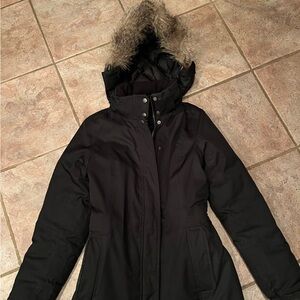 Eddie Bauer weatherEdge Black Parka with Faux Fur Hood